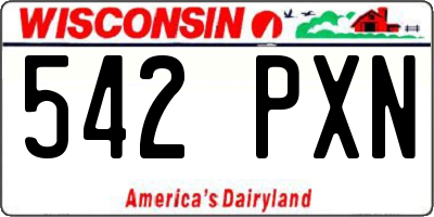 WI license plate 542PXN