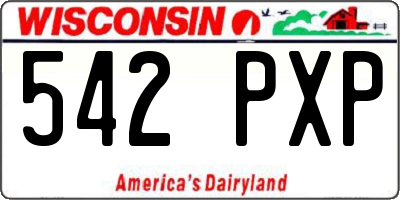 WI license plate 542PXP