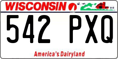 WI license plate 542PXQ