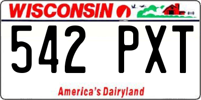 WI license plate 542PXT