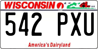 WI license plate 542PXU