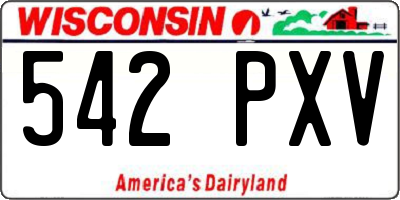 WI license plate 542PXV
