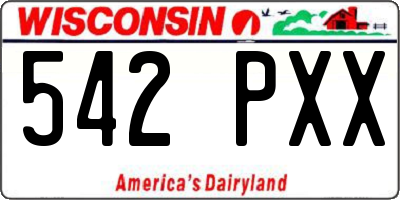 WI license plate 542PXX