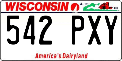 WI license plate 542PXY