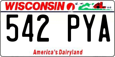 WI license plate 542PYA