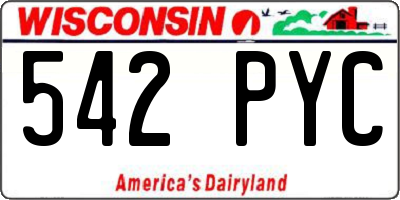 WI license plate 542PYC