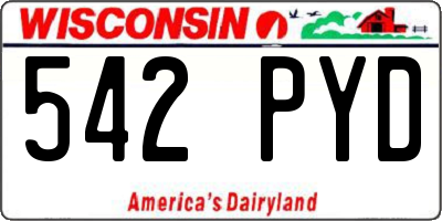 WI license plate 542PYD
