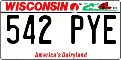 WI license plate 542PYE