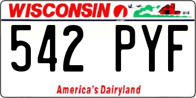 WI license plate 542PYF