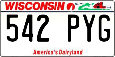 WI license plate 542PYG