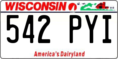 WI license plate 542PYI