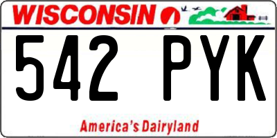 WI license plate 542PYK
