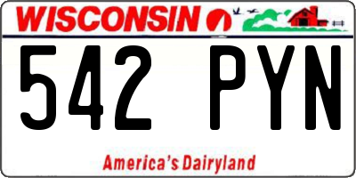 WI license plate 542PYN