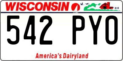 WI license plate 542PYO