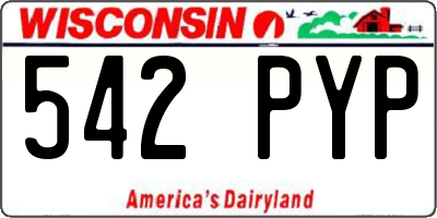 WI license plate 542PYP