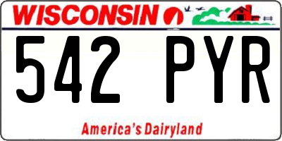 WI license plate 542PYR