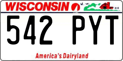 WI license plate 542PYT