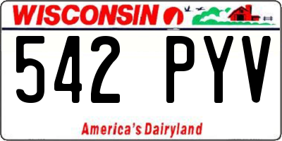 WI license plate 542PYV