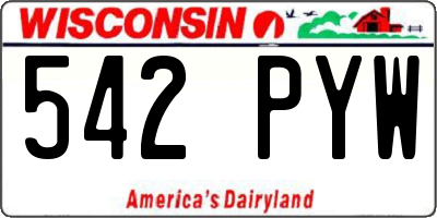 WI license plate 542PYW