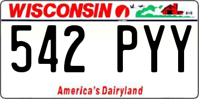 WI license plate 542PYY