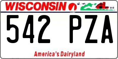 WI license plate 542PZA