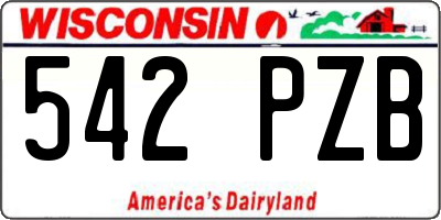 WI license plate 542PZB