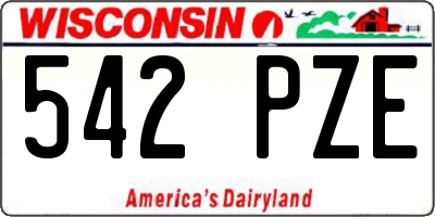 WI license plate 542PZE