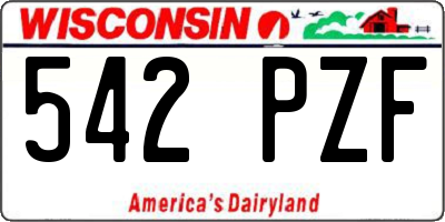 WI license plate 542PZF