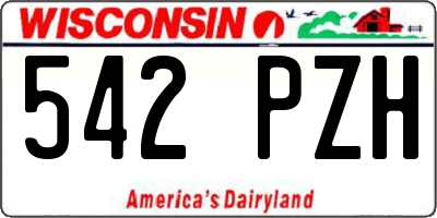 WI license plate 542PZH