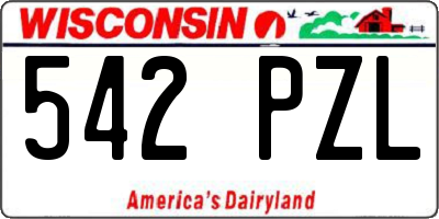 WI license plate 542PZL