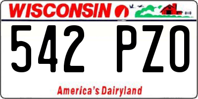 WI license plate 542PZO