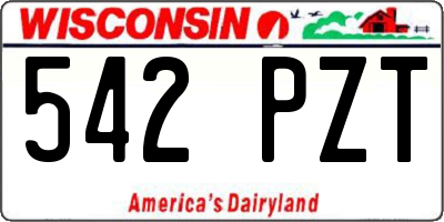WI license plate 542PZT