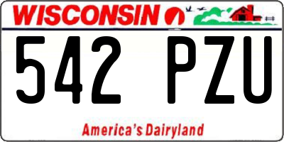 WI license plate 542PZU