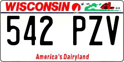 WI license plate 542PZV