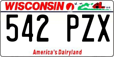 WI license plate 542PZX