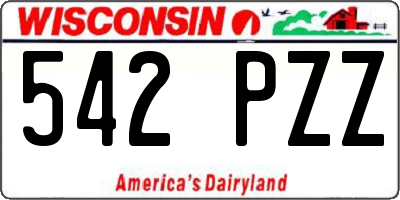 WI license plate 542PZZ