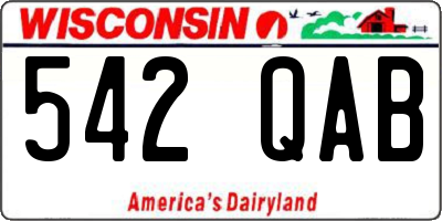 WI license plate 542QAB