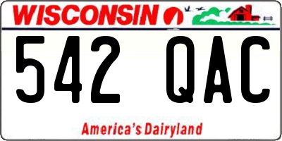 WI license plate 542QAC