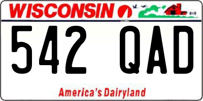 WI license plate 542QAD