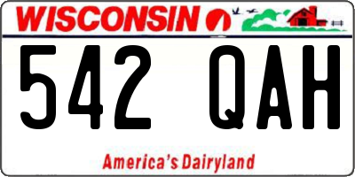 WI license plate 542QAH