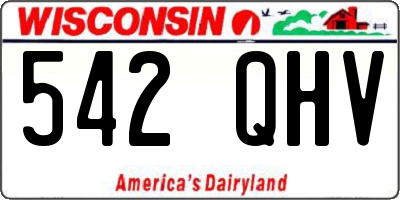 WI license plate 542QHV