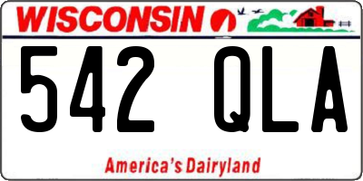 WI license plate 542QLA