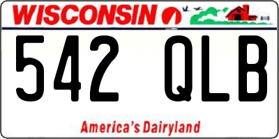 WI license plate 542QLB