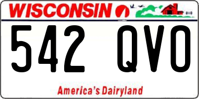 WI license plate 542QVO