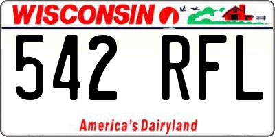 WI license plate 542RFL