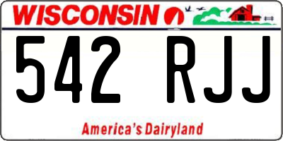 WI license plate 542RJJ