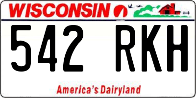 WI license plate 542RKH