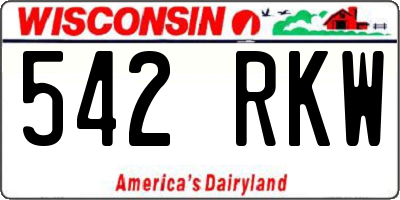 WI license plate 542RKW