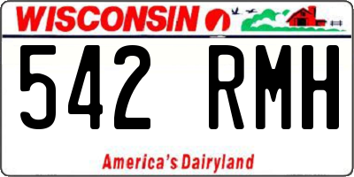 WI license plate 542RMH