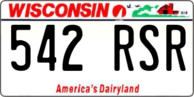 WI license plate 542RSR
